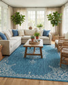 Patio Heritage Collection Area Rug -  Charleston (Teal) Rectangle Teal  lifestyle 5