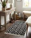 Cozy Cove Shag Collection Area Rug -  Dunes Rectangle Black and White  lifestyle 22