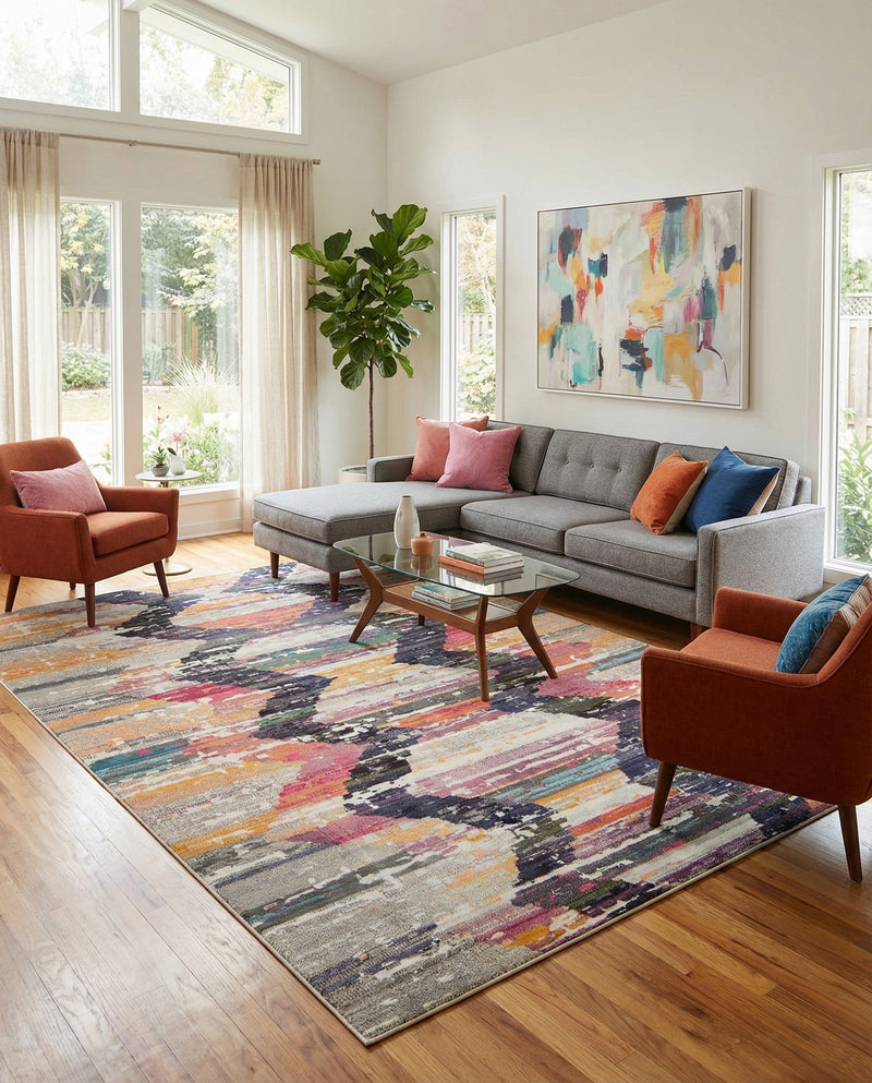 Colorburst Oasis Collection Area Rug -  Mirage Rectangle Multi  lifestyle 19