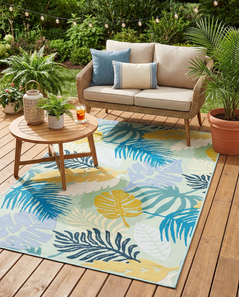 Seaside Blooms Collection Area Rug -  Sunkiss Rectangle Multi  lifestyle 9