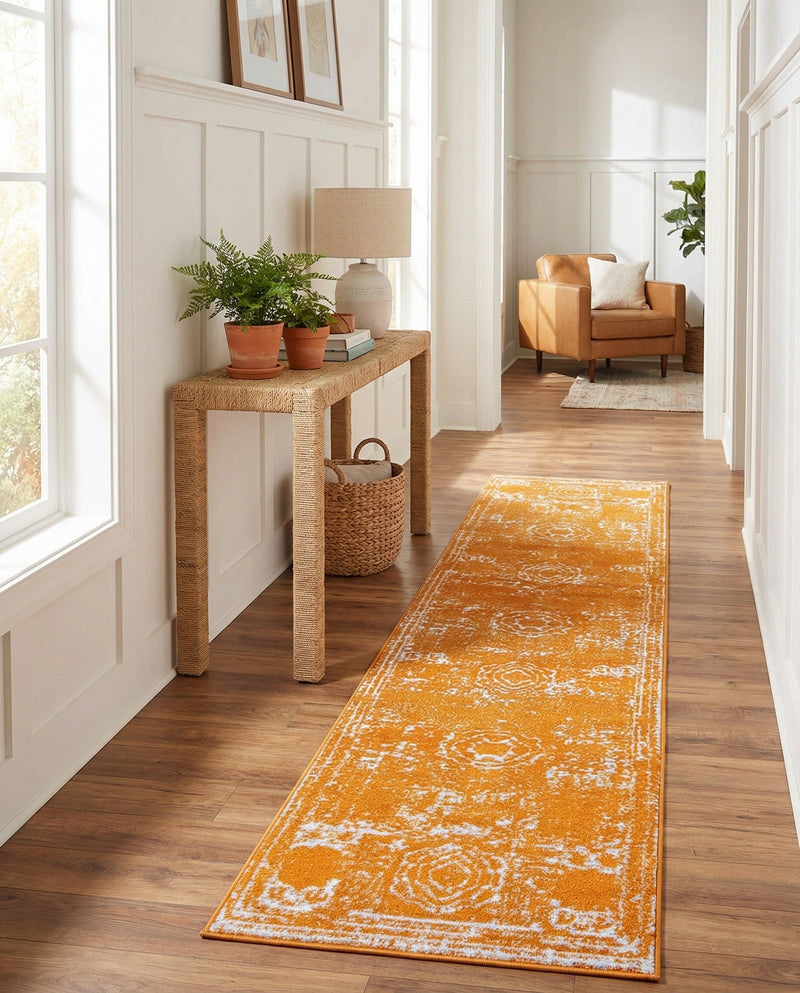 Dover Terrace Collection Area Rug -  Lagoon (Orange) Runner Orange  lifestyle 29