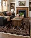 Samarkand Elegance Collection Area Rug -  Margilan (Black) Rectangle Black  lifestyle 21
