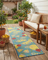 Coastal Terrace Collection Area Rug -  Cove Runner Blue  lifestyle 49