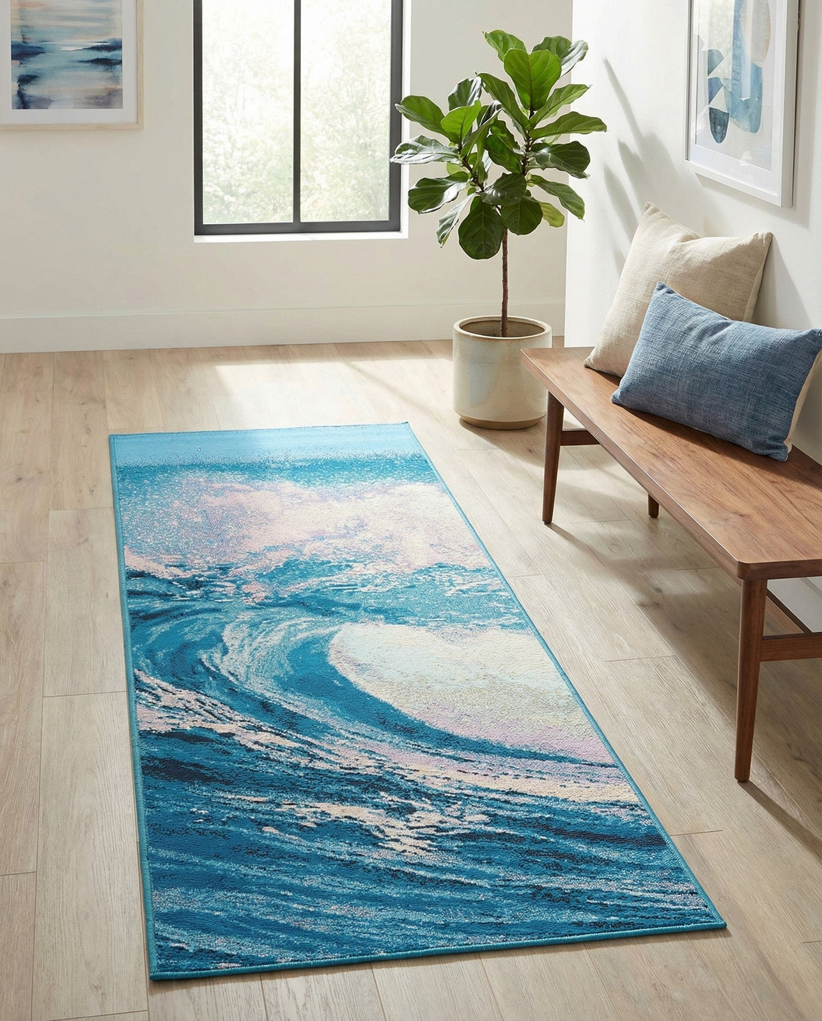 Urban Terrace Collection Area Rug - Veranda Runner Blue  lifestyle 59