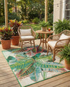 Seaside Blooms Collection Area Rug -  Fern Rectangle Multi  lifestyle 24