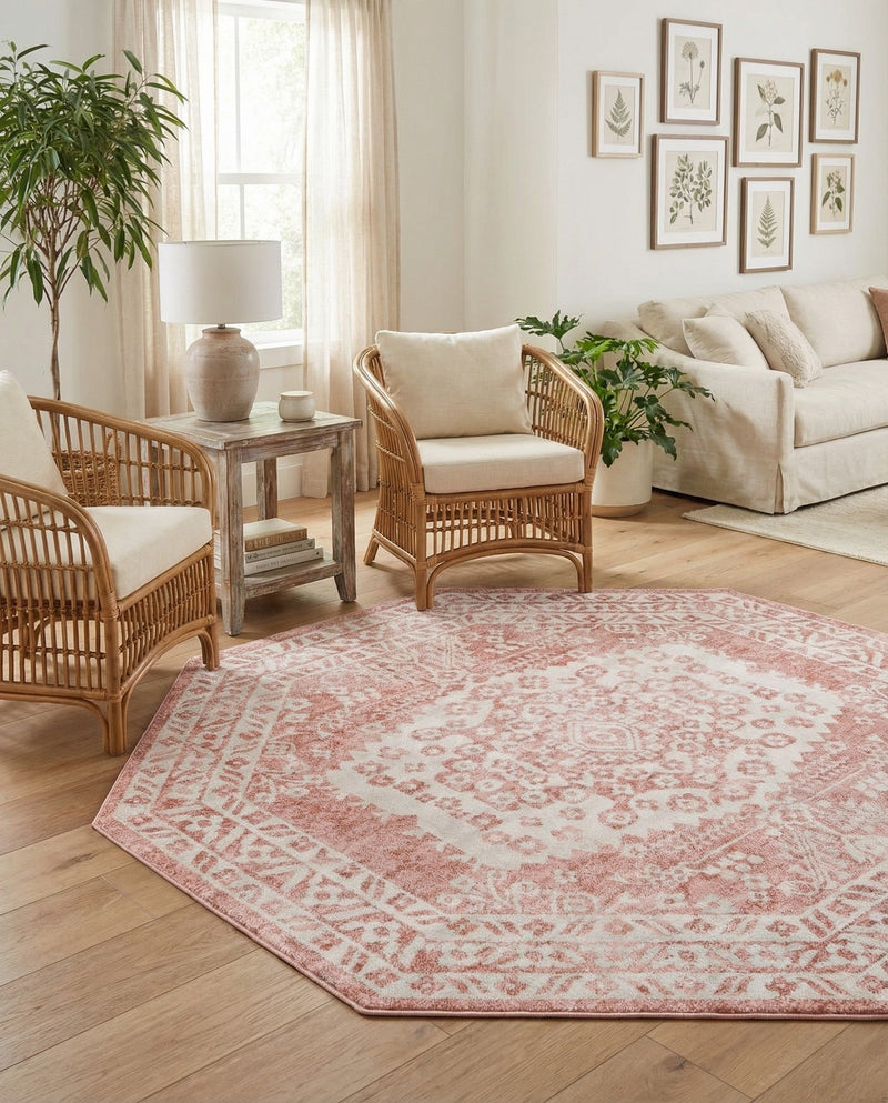 Cambridge Classics Collection Area Rug -  Pembroke (Pink) Octagon Pink  lifestyle 19