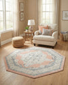 Beverly Grove Collection Area Rug -  Fairfax (Rose) Octagon Rose  lifestyle 75