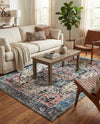Casablanca Tapestry Collection Area Rug - Fes Rectangle Powder Blue  lifestyle 55