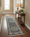 Persian Elegance Collection Area Rug -  Hamedan (Navy Blue) Runner Navy Blue  lifestyle 84