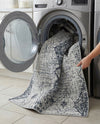 Aegean Elegance Washables Collection Area Rug -  Naxos Rectangle Black and White  lifestyle 39