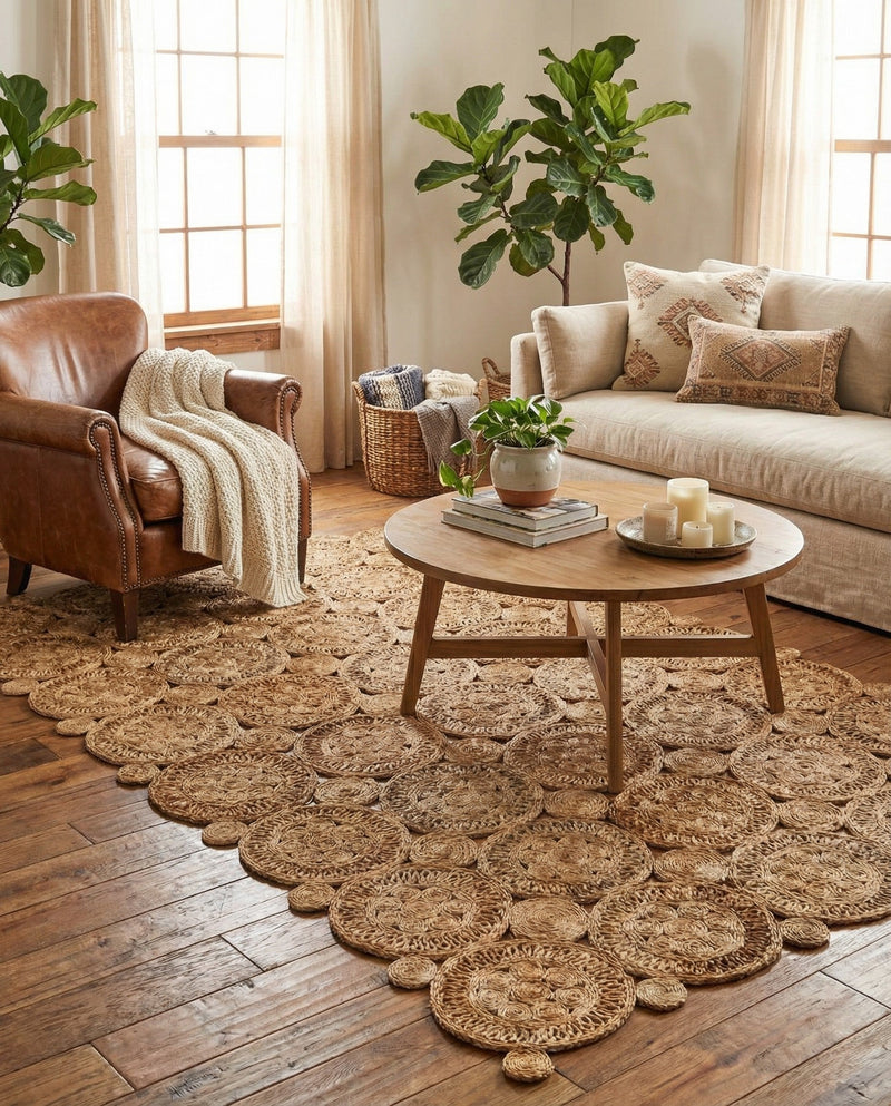 Woven Seaside Jute Collection Area Rug - Whittaker Rectangle Natural  lifestyle 18