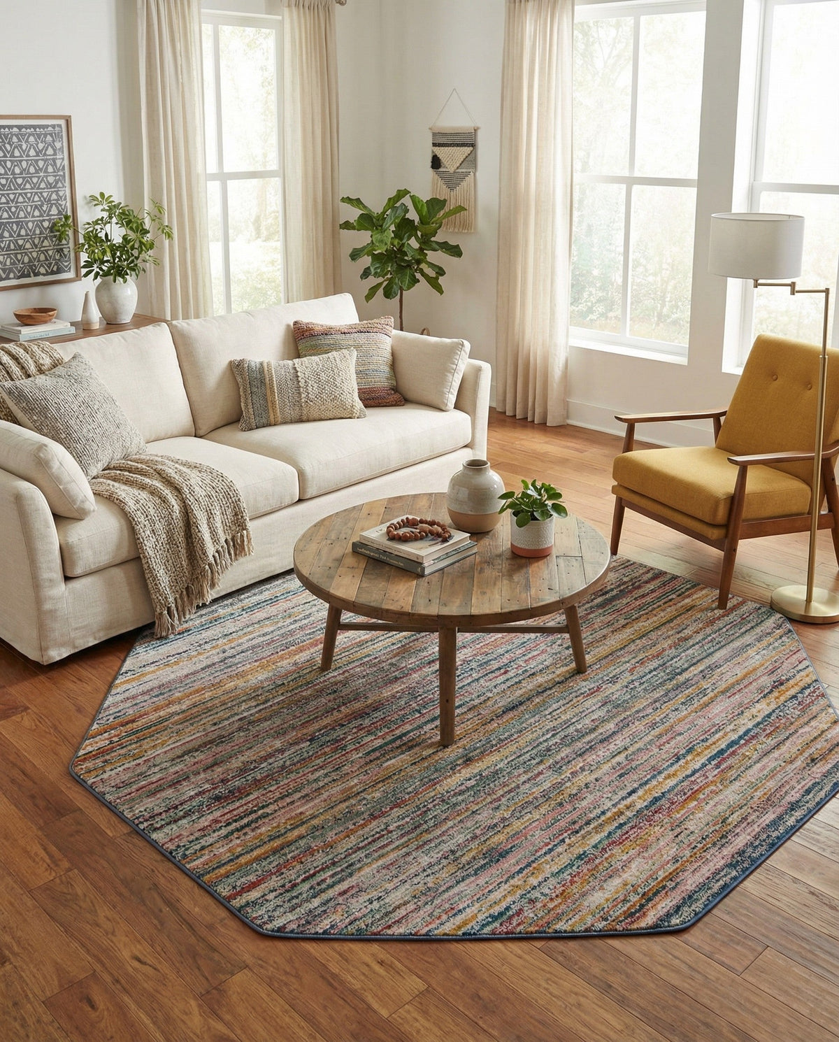 Jewel Oasis Collection Area Rug - Sapphire (Multi) Octagon Multi  lifestyle 66