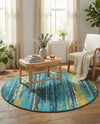 Seaside Haven Rugs Collection Area Rug -  Sandbar Round Multi.Blue  lifestyle 42