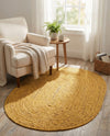 Woven Seaside Jute Collection Area Rug - Savannah (Yellow) Oval Yellow  lifestyle 62