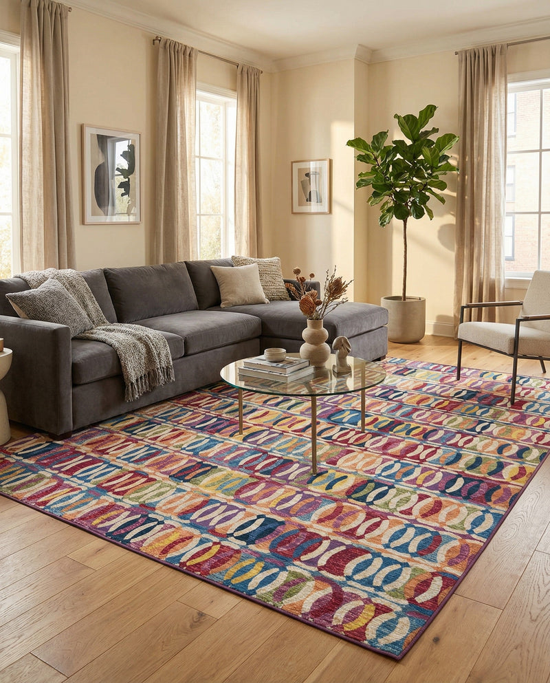 Urban Terrace Collection Area Rug -  Boardwalk Rectangle Multi  lifestyle 7
