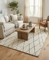 Sahara Berber Wool Collection Area Rug - Marrakesh Rectangle Pure Ivory  lifestyle 27