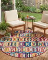 Urban Terrace Collection Area Rug -  Boardwalk Round Multi  lifestyle 67