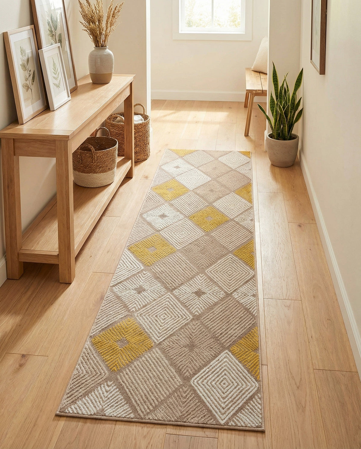 Coastal Haven Collection Area Rug -  Anchorage Runner Ivory and Yellow  lifestyle 84