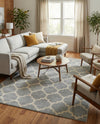 Lattice Gardens Collection Area Rug -  Bloomfield (Light Gray) Rectangle Light Gray  lifestyle 4