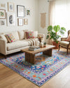Heritage Elegance Collection Area Rug -  Taj Square Blue  lifestyle 60