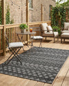 Garden Lattice Charm Collection Area Rug -  Pergola (Charcoal) Rectangle Charcoal  lifestyle 11