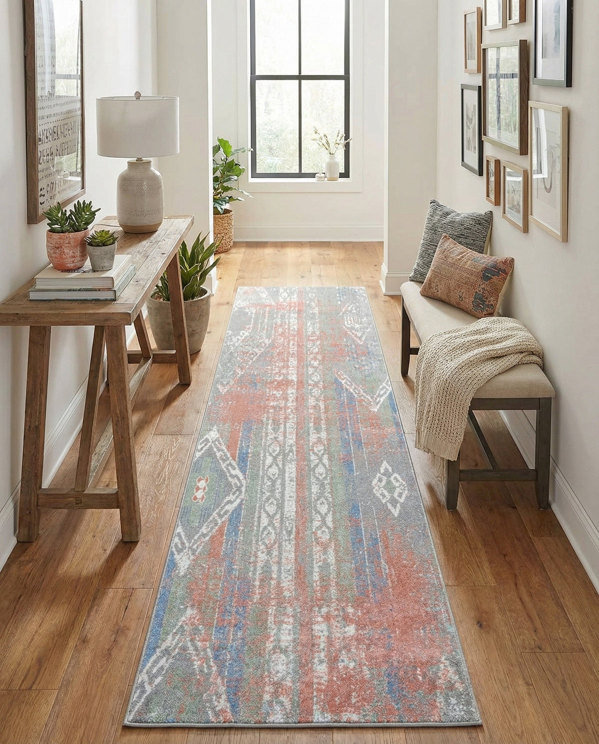 Aegean Elegance Washables Collection Area Rug -  Zakynthos Runner Multi  lifestyle 125