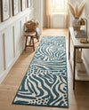 Savannah Escape Collection Area Rug -  Masai Runner Navy Blue and Ivory  lifestyle 49