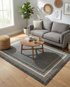 Terrace Fringe Collection Area Rug - Veranda (Black) Rectangle Black  lifestyle 32