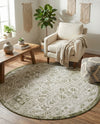 Tribal Terrace Treasures Collection Area Rug - Mayan Marina (Green) Round Green  lifestyle 67