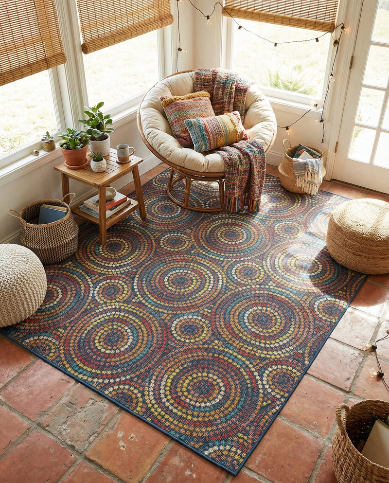 Coastal Terrace Collection Area Rug -  Lagoon Rectangle Multi  lifestyle 16