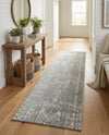 Brighton Stripes Collection Area Rug - Sussex (Gray and Ivory) Runner Gray and Ivory  lifestyle 71