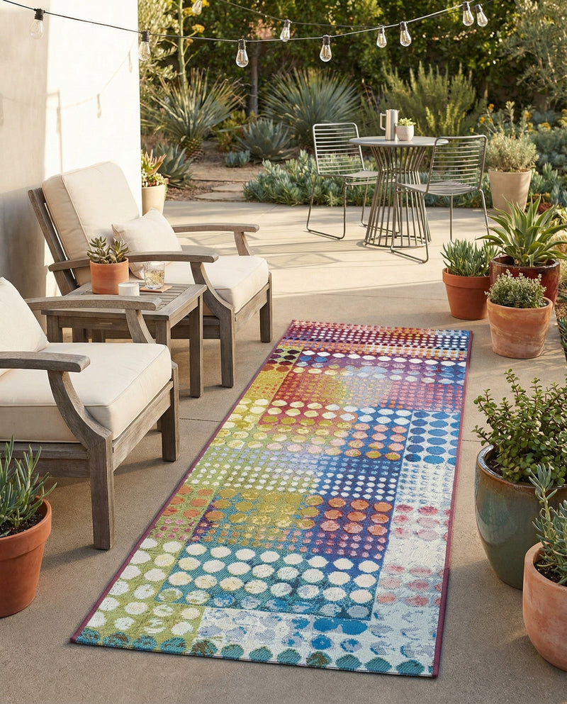 Urban Terrace Collection Area Rug -  Atrium Runner Multi  lifestyle 70