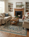 Persian Elegance Collection Area Rug -  Kerman (Blue) Rectangle Blue  lifestyle 29