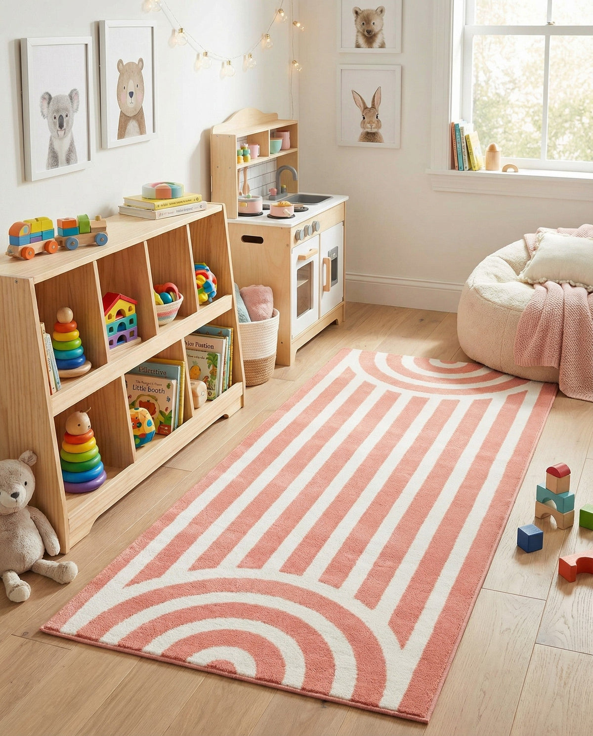 Wonder Tykes Collection Area Rug -  Joydale Runner Soft Coral Pink  lifestyle 176