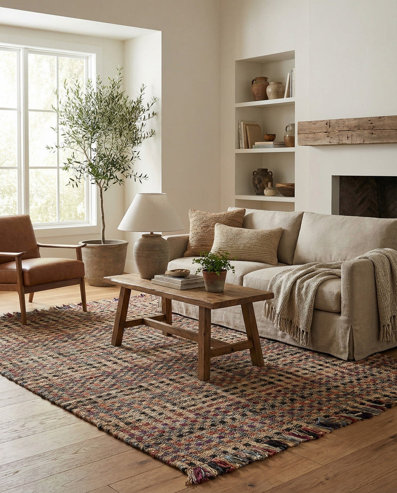 Savannah Jute Collection Area Rug - Malibu Rectangle Multi  lifestyle 15