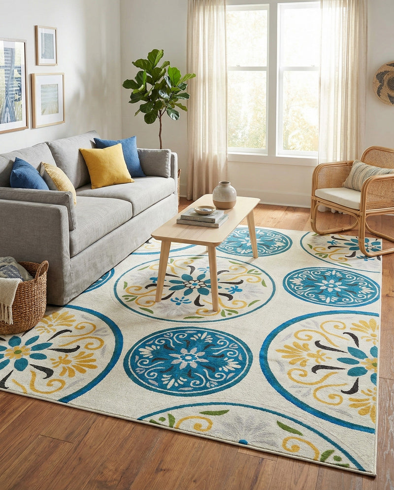 Urban Terrace Collection Area Rug -  Deck Rectangle Cream  lifestyle 18