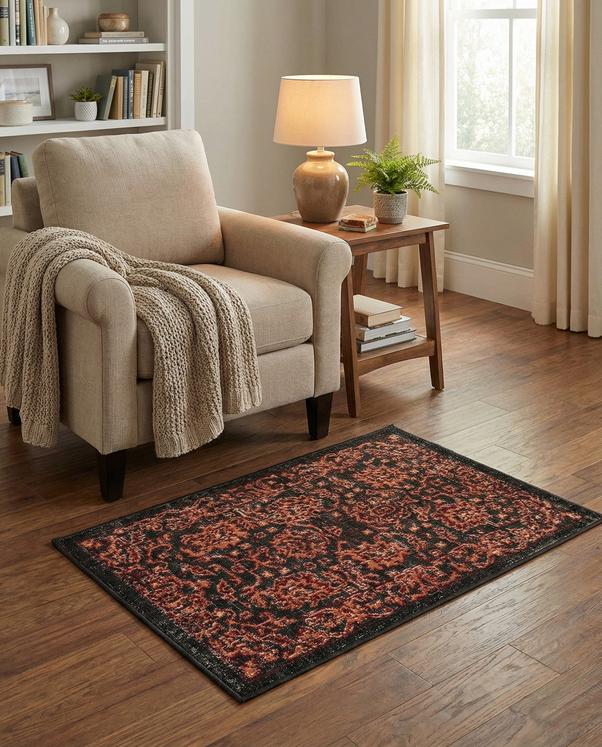 Geneva Terrace Collection Area Rug -  Lausanne Rectangle Black  lifestyle 50