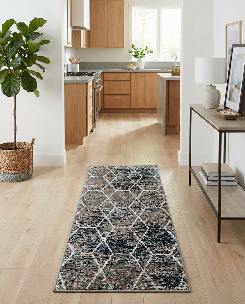 Trellis Mosaic Collection Area Rug - Arborville (Blue Multi) Runner Blue Multi  lifestyle 63