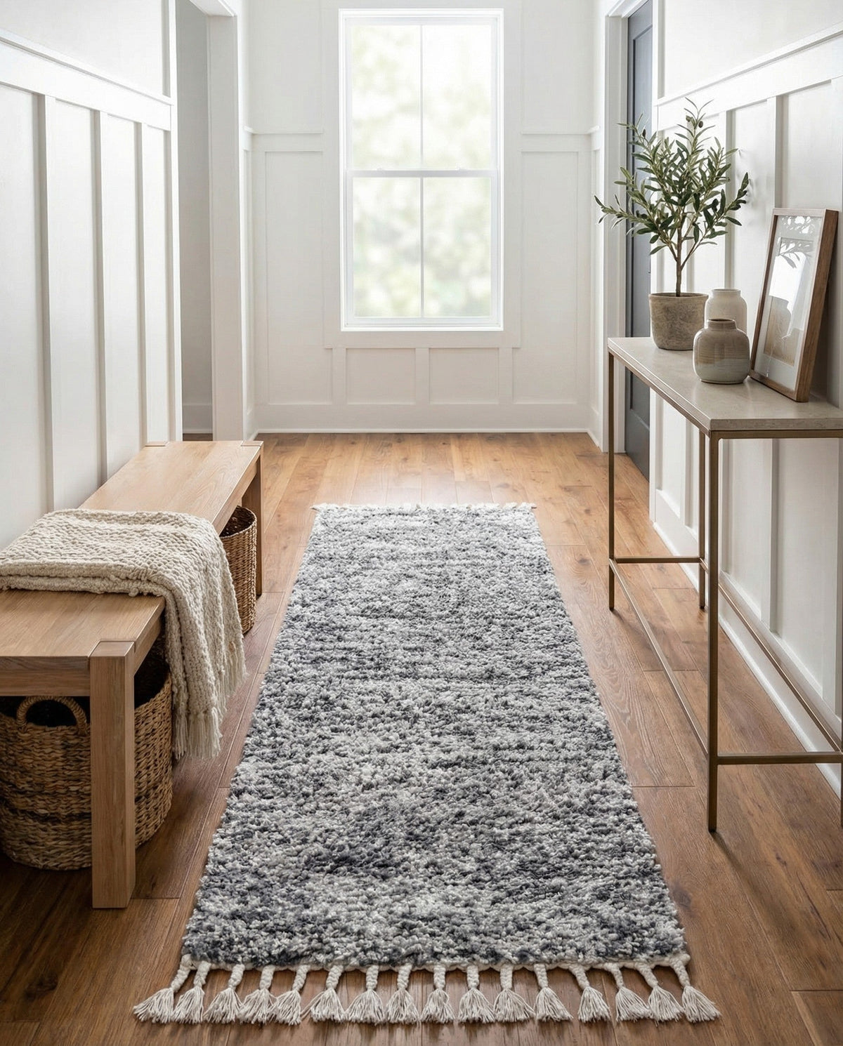Cozy Cove Shag Collection Area Rug -  Harbor Runner Gray  lifestyle 99