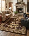Tabriz Tapestries Collection Area Rug - Azerbaijan (Brown) Rectangle Brown  lifestyle 4