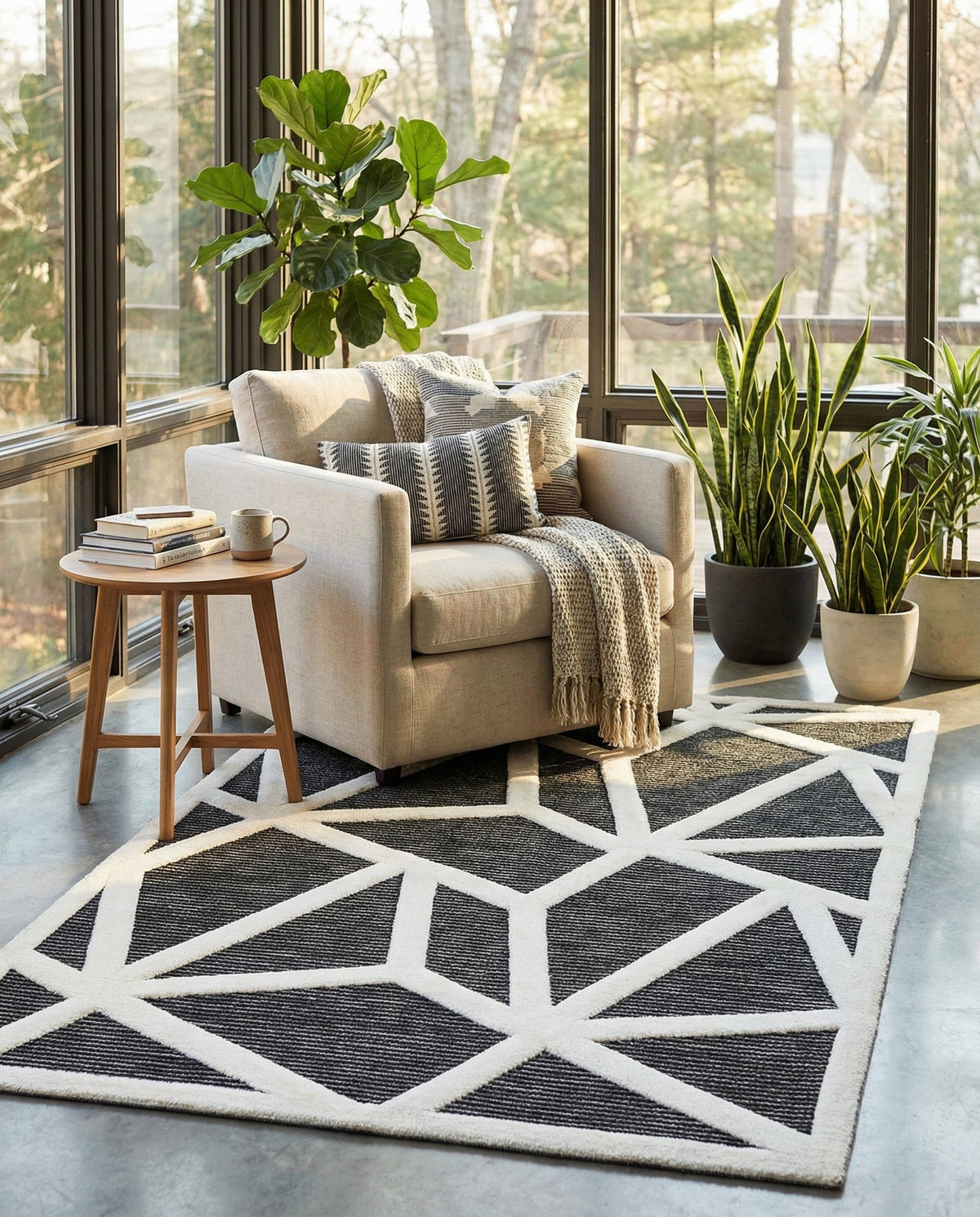 Monochrome Collection Area Rug -  Onyx Rectangle Gray  lifestyle 10