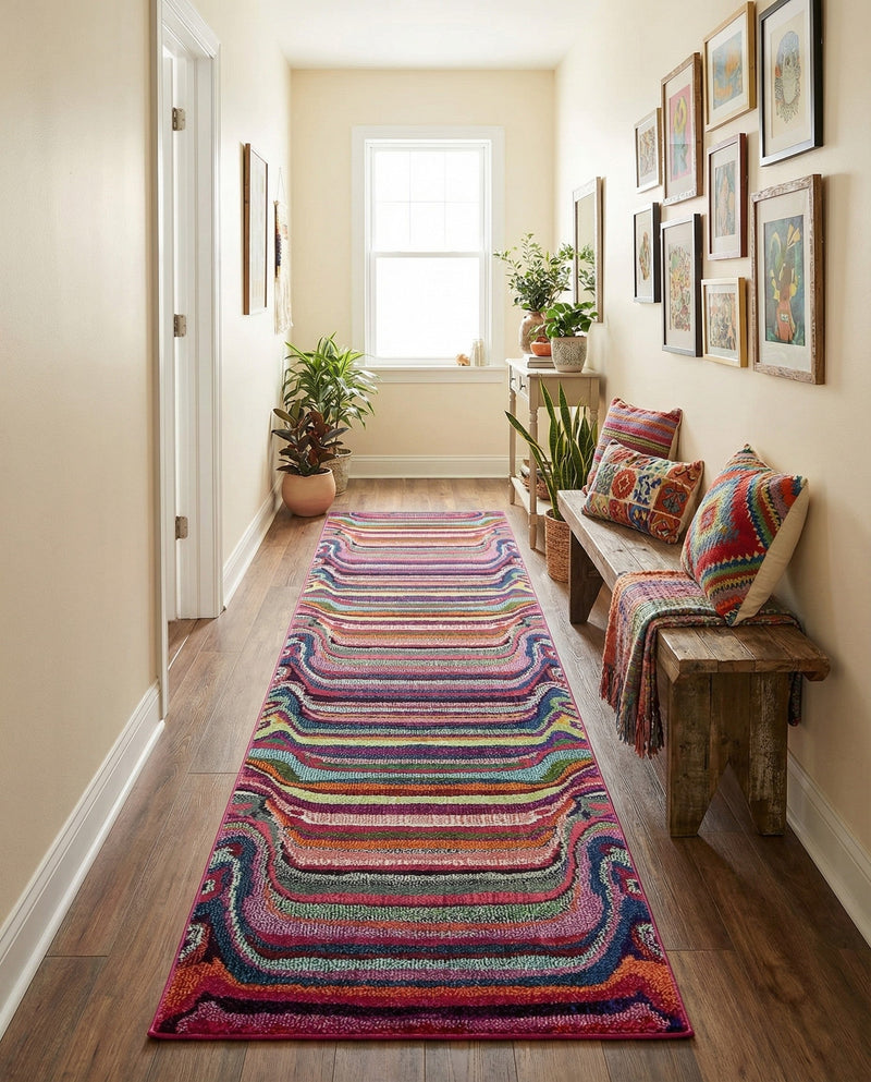 Chromatic Oasis Collection Area Rug -  Dapple Runner Multi  lifestyle 44