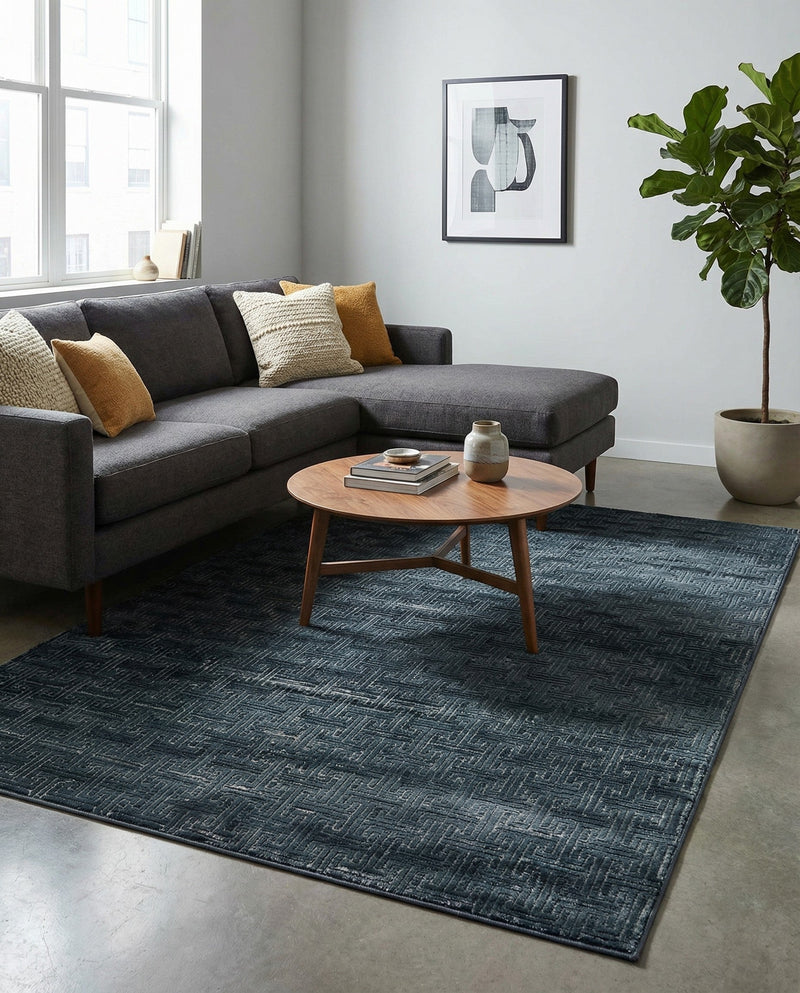 Metro Heights Collection Area Rug -  Hamilton Rectangle Navy Blue  lifestyle 5