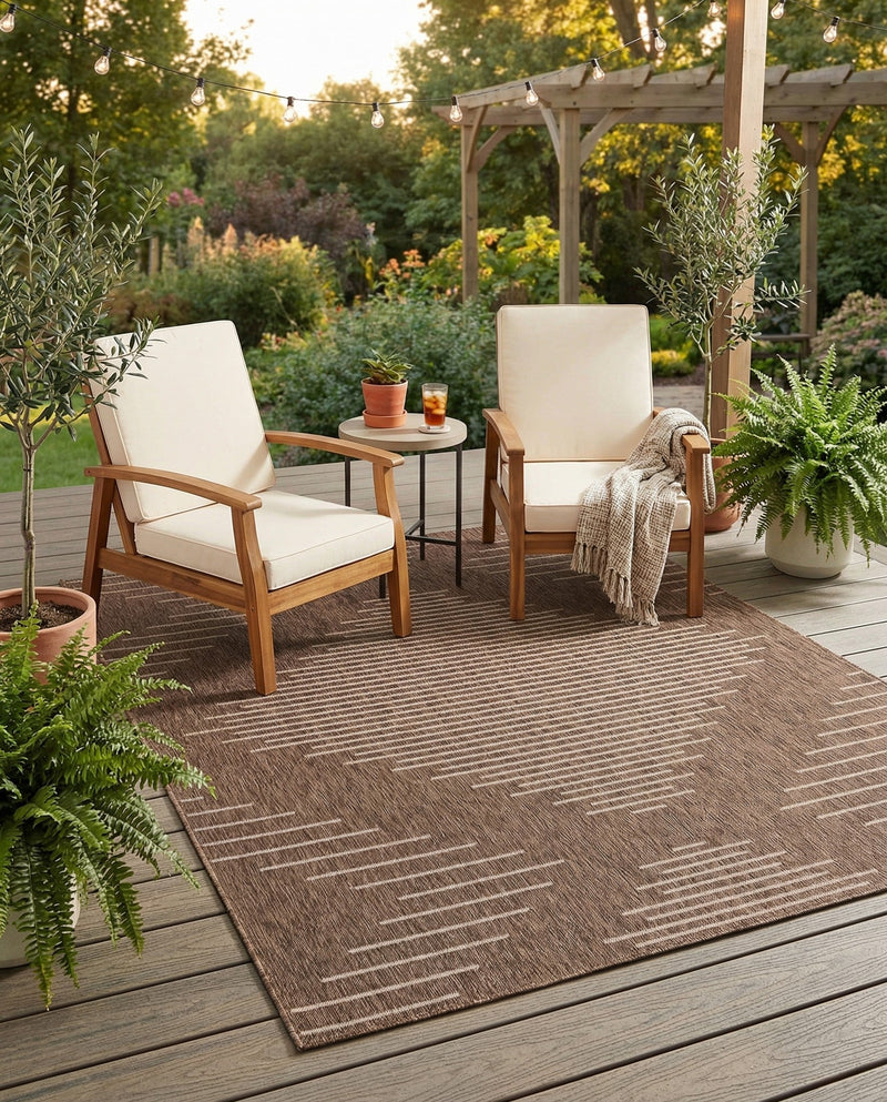 Urban Terrace Collection Area Rug -  Chelsea (Brown) Rectangle Brown  lifestyle 15