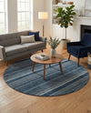 Jewel Oasis Collection Area Rug - Sapphire (Blue) Round Blue  lifestyle 64