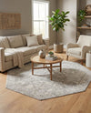 Seville Stripes Collection Area Rug -  Granada (Gray) Octagon Gray  lifestyle 41