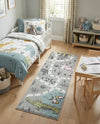 Wonder Tykes Collection Area Rug -  Enigma Runner Gray  lifestyle 69