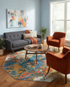Colorburst Oasis Collection Area Rug -  Chroma Octagon Multi  lifestyle 70