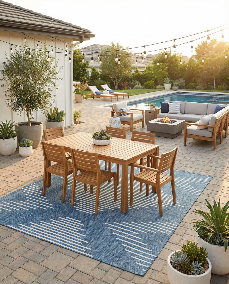 Urban Terrace Collection Area Rug -  Chelsea (Blue) Rectangle Blue  lifestyle 11