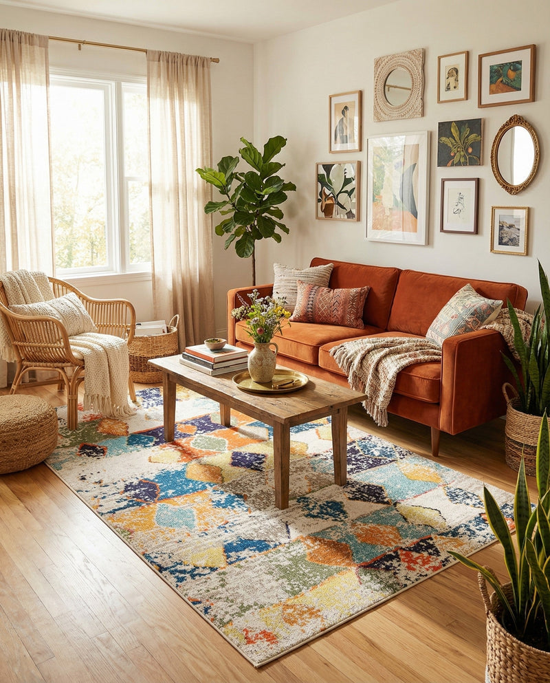 Colorburst Oasis Collection Area Rug -  Marina Rectangle Ivory  lifestyle 6